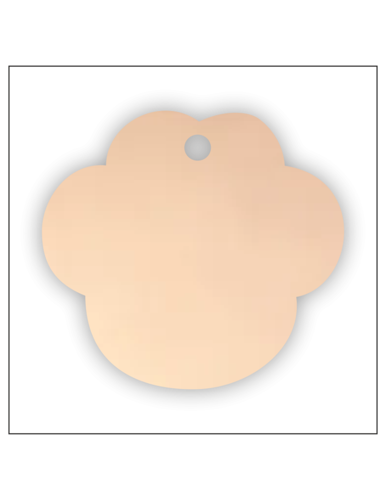 Médaille chien gravée acier inoxydable doré ronde - Taille M (22 mm)